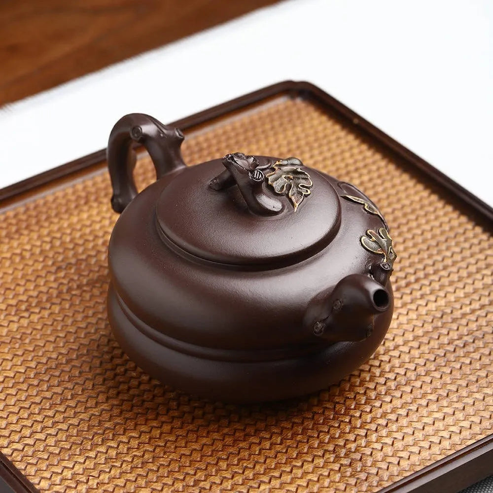 Full Handmade Yixing Zisha Teapot [Gourd Pot] (Lao Zi Ni - 360ml) - YIQIN TEA HOUSE | yiqinteahouse.com | >300ml, full handmade zisha teapot, new arrival, teapot, teaware