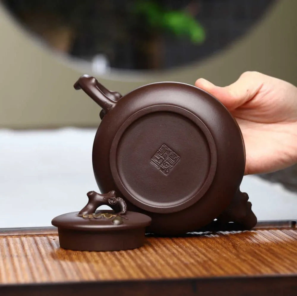 Full Handmade Yixing Zisha Teapot [Gourd Pot] (Lao Zi Ni - 360ml) - YIQIN TEA HOUSE | yiqinteahouse.com | >300ml, full handmade zisha teapot, new arrival, teapot, teaware