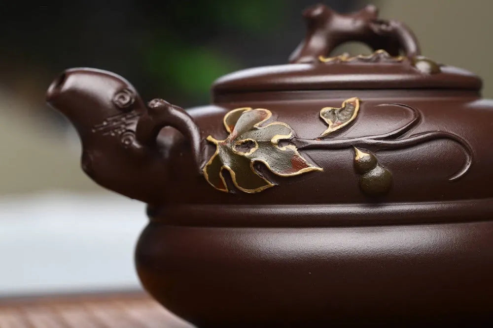 Full Handmade Yixing Zisha Teapot [Gourd Pot] (Lao Zi Ni - 360ml) - YIQIN TEA HOUSE | yiqinteahouse.com | >300ml, full handmade zisha teapot, new arrival, teapot, teaware