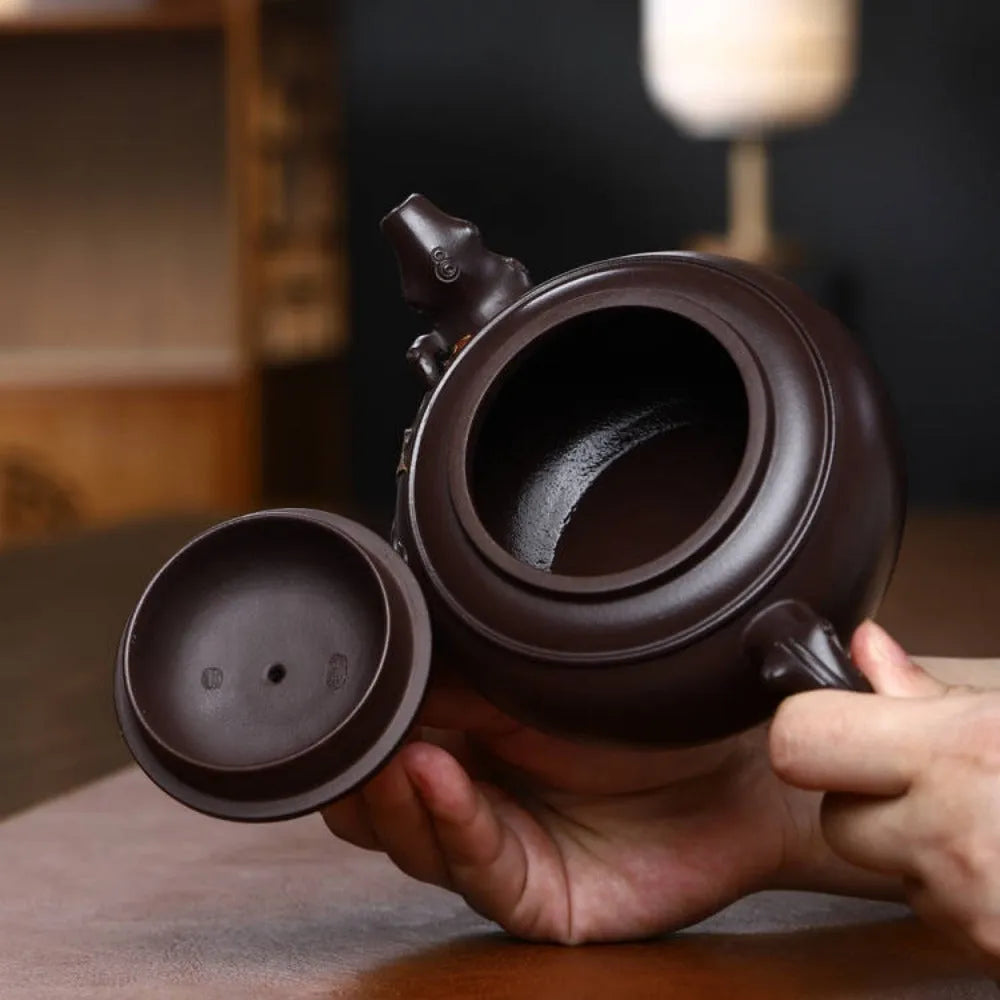 Full Handmade Yixing Zisha Teapot [Grape Pot] (Lao Zi Ni - 350ml) - YIQIN TEA HOUSE | yiqinteahouse.com | >300ml, full handmade zisha teapot, new arrival, teapot, teaware