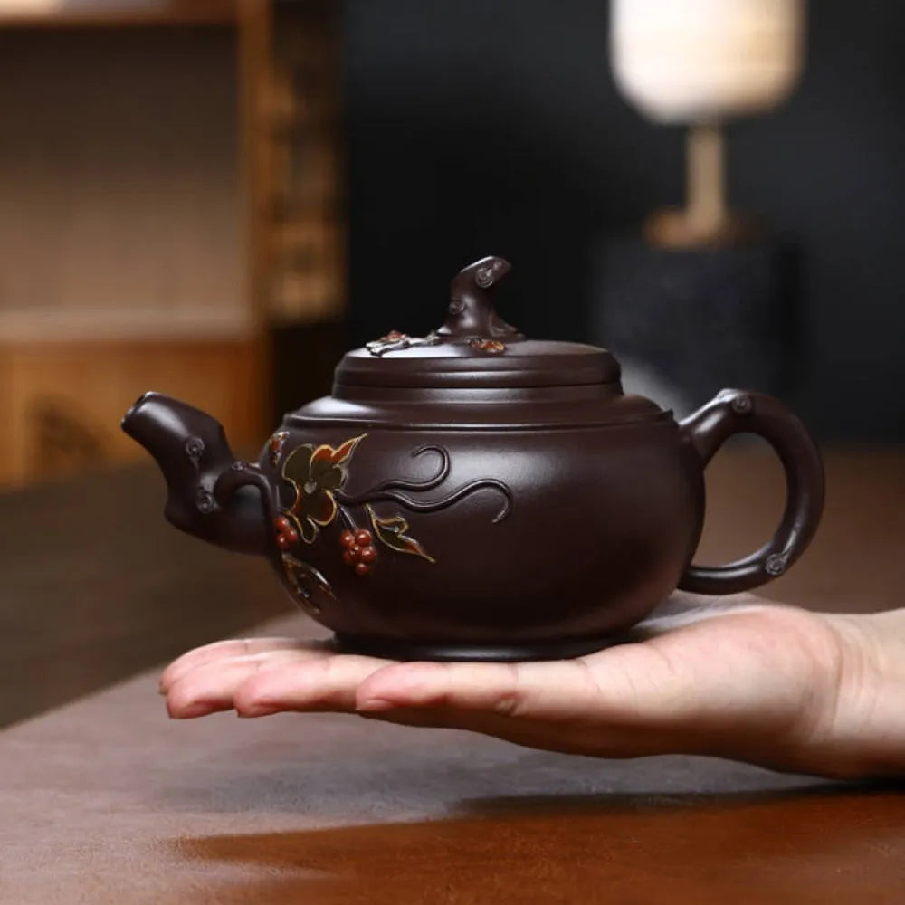 Full Handmade Yixing Zisha Teapot [Grape Pot] (Lao Zi Ni - 350ml) - YIQIN TEA HOUSE | yiqinteahouse.com | >300ml, full handmade zisha teapot, new arrival, teapot, teaware