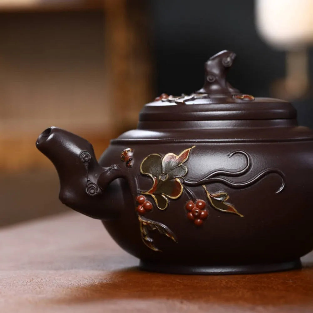 Full Handmade Yixing Zisha Teapot [Grape Pot] (Lao Zi Ni - 350ml) - YIQIN TEA HOUSE | yiqinteahouse.com | >300ml, full handmade zisha teapot, new arrival, teapot, teaware