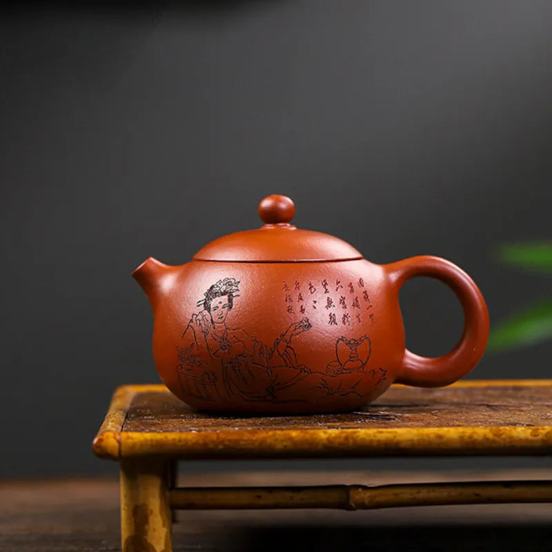 Full Handmade Yixing Zisha Teapot [Guifei Zuijiu Xishi] (Xiao Meiyao Zhu Ni - 300ml) - YIQIN TEA HOUSE | yiqinteahouse.com | 200-300ml, full handmade zisha teapot, new arrival, teapot, teaware