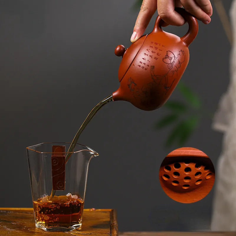 Full Handmade Yixing Zisha Teapot [Guifei Zuijiu Xishi] (Xiao Meiyao Zhu Ni - 300ml) - YIQIN TEA HOUSE | yiqinteahouse.com | 200-300ml, full handmade zisha teapot, new arrival, teapot, teaware