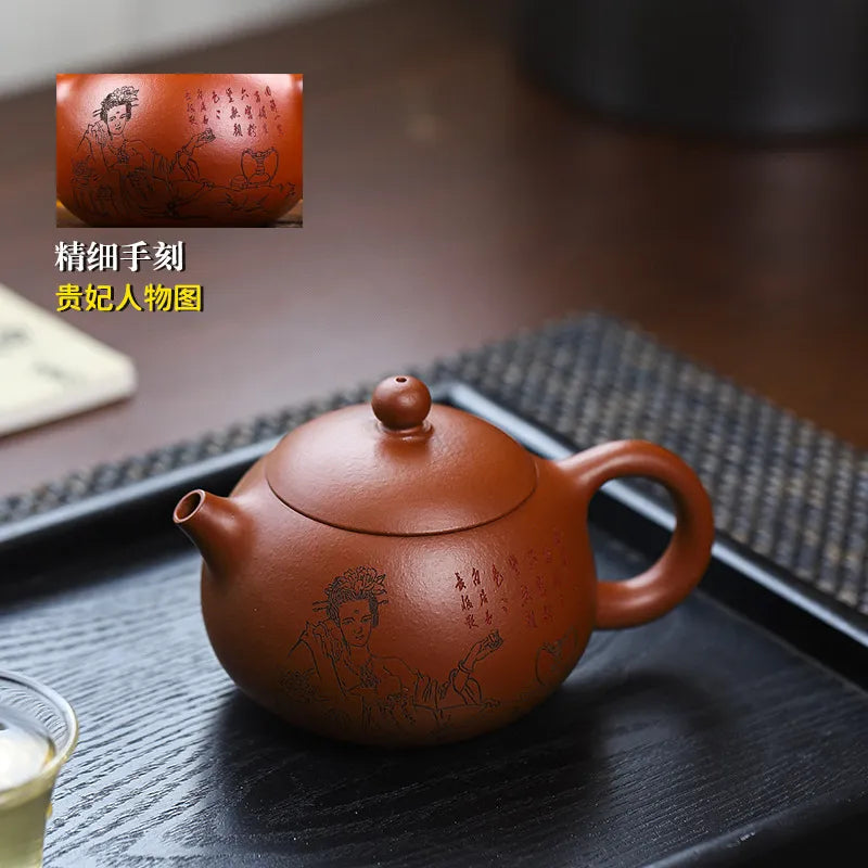 Full Handmade Yixing Zisha Teapot [Guifei Zuijiu Xishi] (Xiao Meiyao Zhu Ni - 300ml) - YIQIN TEA HOUSE | yiqinteahouse.com | 200-300ml, full handmade zisha teapot, new arrival, teapot, teaware