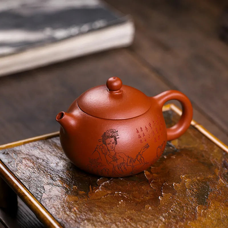 Full Handmade Yixing Zisha Teapot [Guifei Zuijiu Xishi] (Xiao Meiyao Zhu Ni - 300ml) - YIQIN TEA HOUSE | yiqinteahouse.com | 200-300ml, full handmade zisha teapot, new arrival, teapot, teaware