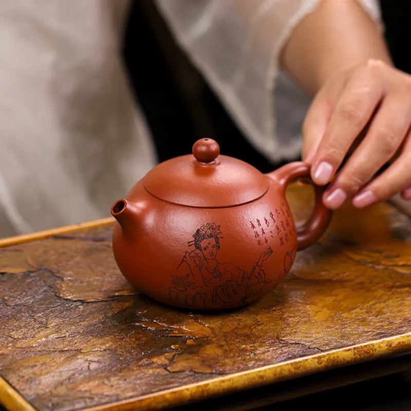 Full Handmade Yixing Zisha Teapot [Guifei Zuijiu Xishi] (Xiao Meiyao Zhu Ni - 300ml) - YIQIN TEA HOUSE | yiqinteahouse.com | 200-300ml, full handmade zisha teapot, new arrival, teapot, teaware