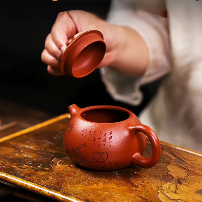 Full Handmade Yixing Zisha Teapot [Guifei Zuijiu Xishi] (Xiao Meiyao Zhu Ni - 300ml) - YIQIN TEA HOUSE | yiqinteahouse.com | 200-300ml, full handmade zisha teapot, new arrival, teapot, teaware