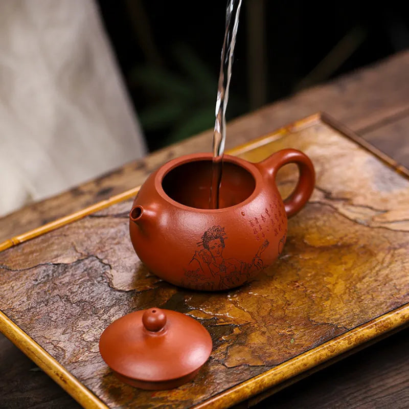 Full Handmade Yixing Zisha Teapot [Guifei Zuijiu Xishi] (Xiao Meiyao Zhu Ni - 300ml) - YIQIN TEA HOUSE | yiqinteahouse.com | 200-300ml, full handmade zisha teapot, new arrival, teapot, teaware