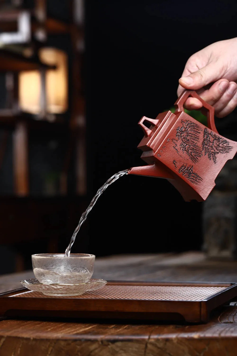 Full Handmade Yixing Zisha Teapot [Guyun Sifang Pot] (Zhu Ni - 280ml) - YIQIN TEA HOUSE | yiqinteahouse.com | 200-300ml, full handmade zisha teapot, new arrival, teapot, teaware