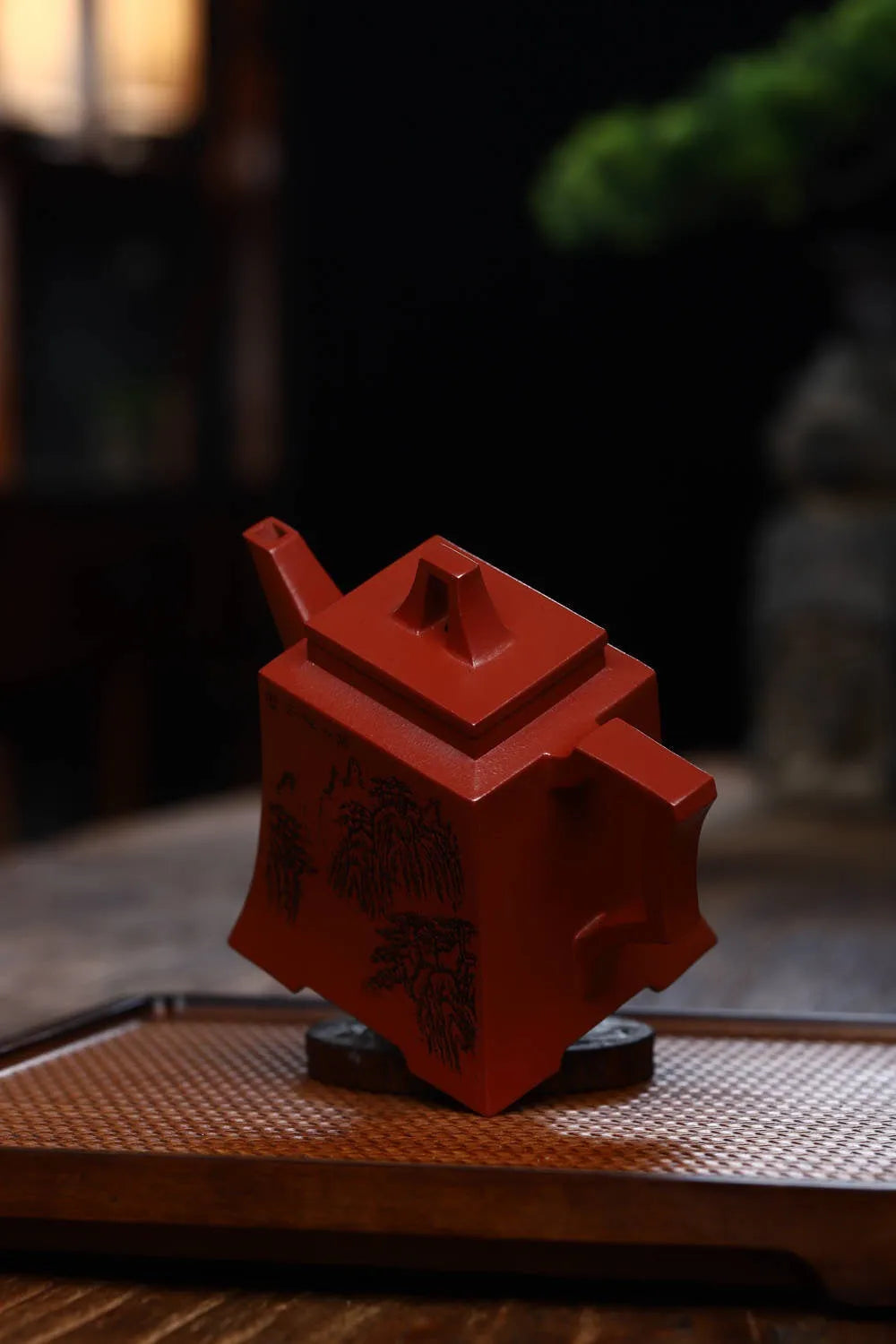 Full Handmade Yixing Zisha Teapot [Guyun Sifang Pot] (Zhu Ni - 280ml) - YIQIN TEA HOUSE | yiqinteahouse.com | 200-300ml, full handmade zisha teapot, new arrival, teapot, teaware