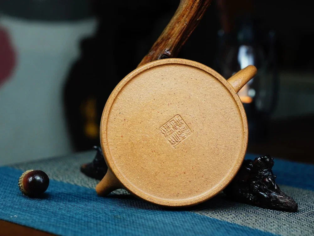 Full Handmade Yixing Zisha Teapot [Half Moon Pot] (Wucai Lao Duan Ni - 200ml) - YIQIN TEA HOUSE | yiqinteahouse.com | 200-300ml, full handmade zisha teapot, teapot, teaware