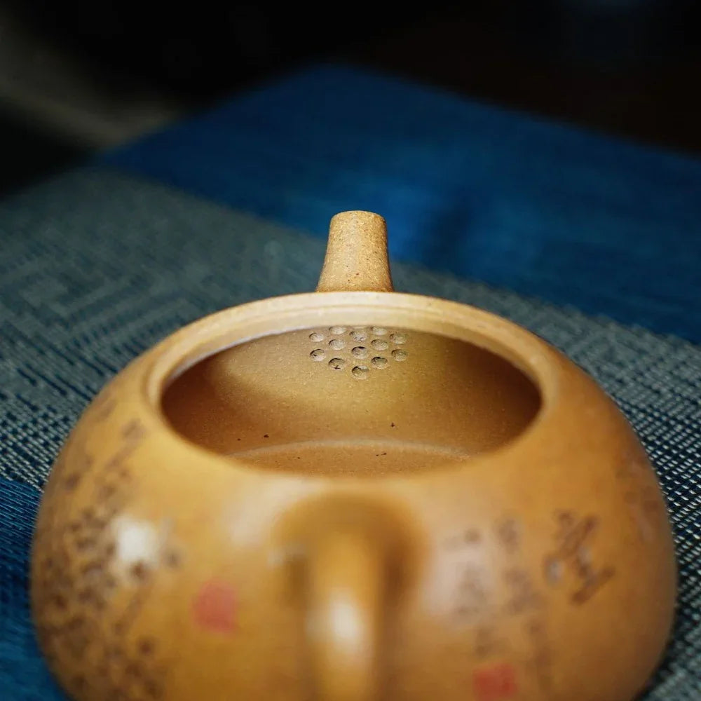Full Handmade Yixing Zisha Teapot [Half Moon Pot] (Wucai Lao Duan Ni - 200ml) - YIQIN TEA HOUSE | yiqinteahouse.com | 200-300ml, full handmade zisha teapot, teapot, teaware
