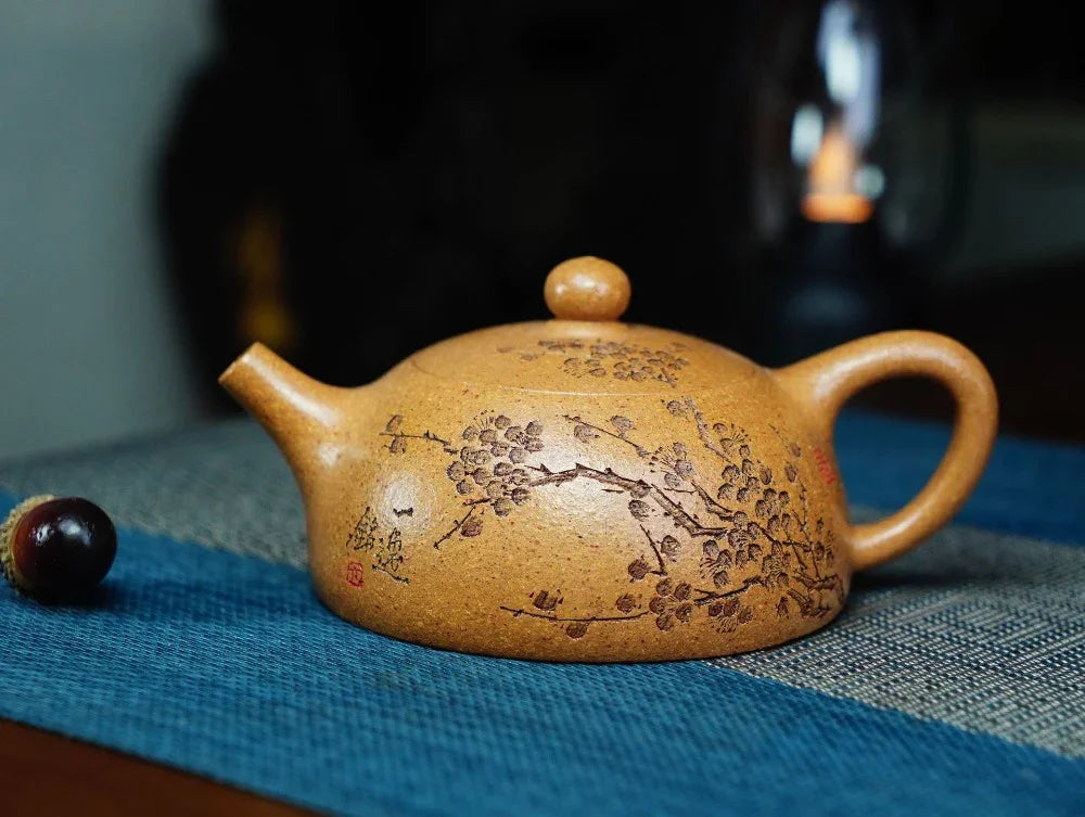 Full Handmade Yixing Zisha Teapot [Half Moon Pot] (Wucai Lao Duan Ni - 200ml) - YIQIN TEA HOUSE | yiqinteahouse.com | 200-300ml, full handmade zisha teapot, teapot, teaware
