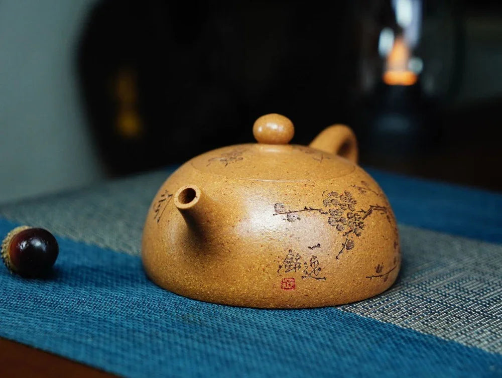 Full Handmade Yixing Zisha Teapot [Half Moon Pot] (Wucai Lao Duan Ni - 200ml) - YIQIN TEA HOUSE | yiqinteahouse.com | 200-300ml, full handmade zisha teapot, teapot, teaware