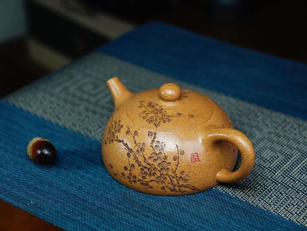 Full Handmade Yixing Zisha Teapot [Half Moon Pot] (Wucai Lao Duan Ni - 200ml) - YIQIN TEA HOUSE | yiqinteahouse.com | 200-300ml, full handmade zisha teapot, teapot, teaware