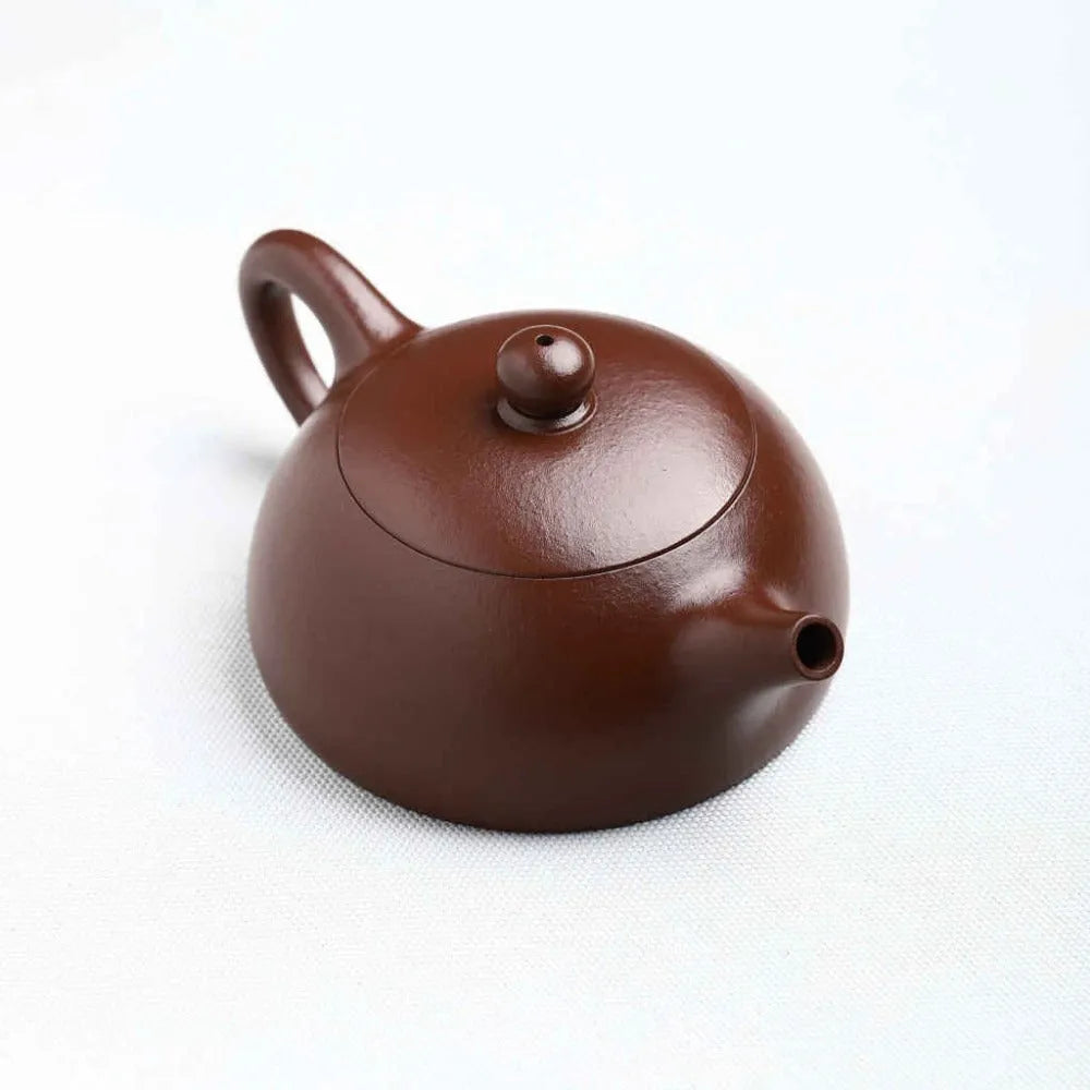 Full Handmade Yixing Zisha Teapot [Half Moon Pot] (Zi Ni - 180ml) - YIQIN TEA HOUSE | yiqinteahouse.com | <200ml, full handmade zisha teapot, new arrival, plain smooth, teapot, teaware