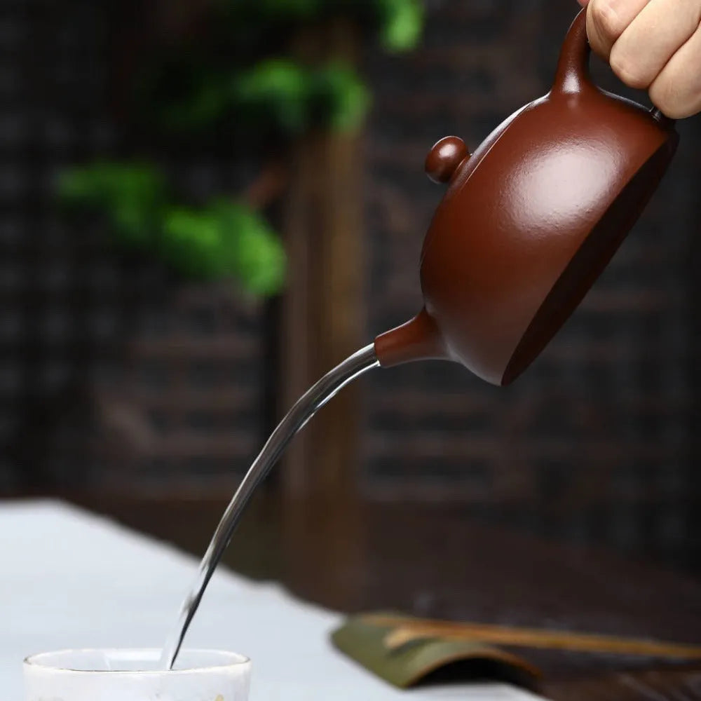 Full Handmade Yixing Zisha Teapot [Half Moon Pot] (Zi Ni - 180ml) - YIQIN TEA HOUSE | yiqinteahouse.com | <200ml, full handmade zisha teapot, new arrival, plain smooth, teapot, teaware