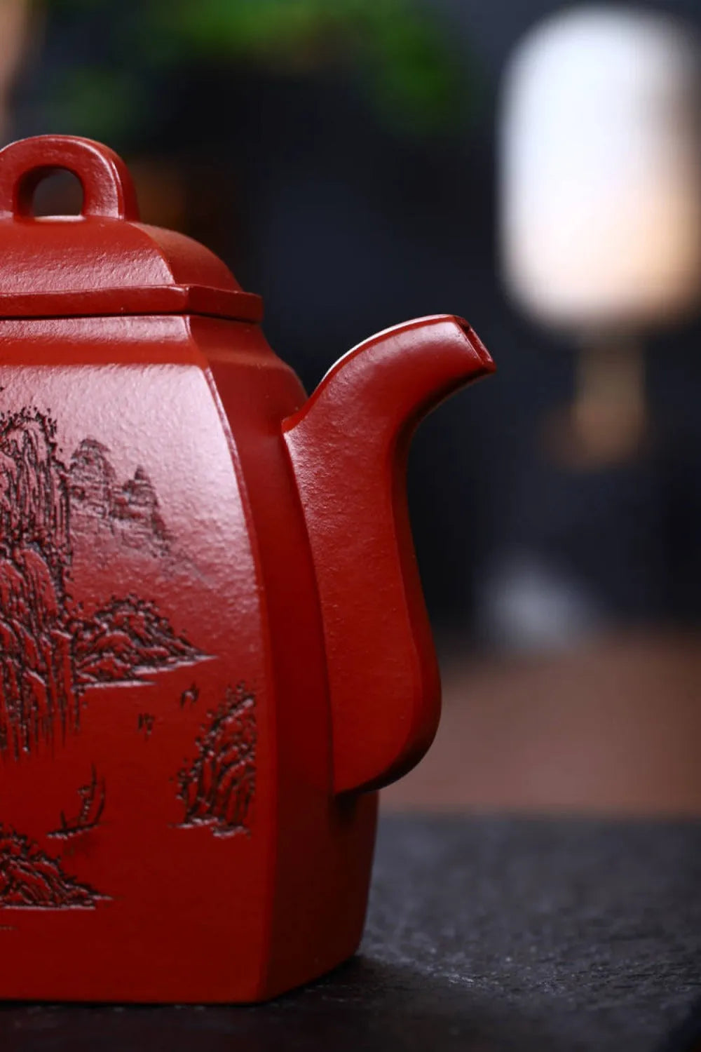 Full Handmade Yixing Zisha Teapot [Han Fang Pot] (Dahongpao - 350ml) - YIQIN TEA HOUSE | yiqinteahouse.com | >300ml, full handmade zisha teapot, new arrival, teapot, teaware