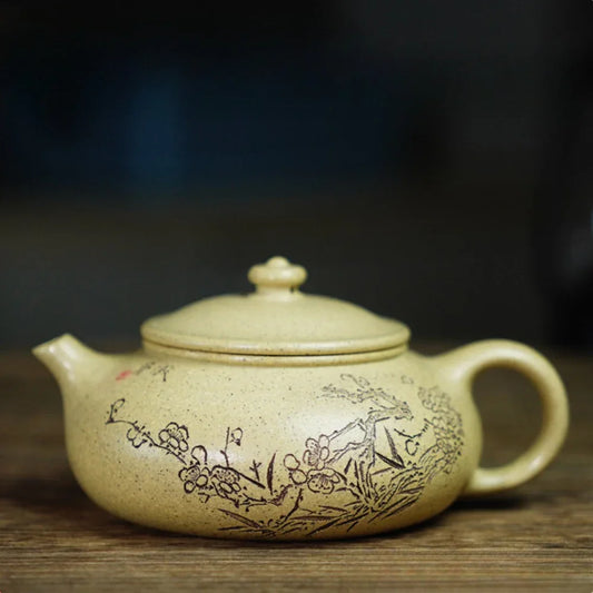 Full Handmade Yixing Zisha Teapot [Han Jiang Pot] (Bensan Lu Ni - 180ml) - YIQIN TEA HOUSE | yiqinteahouse.com | <200ml, full handmade zisha teapot, teapot, teaware