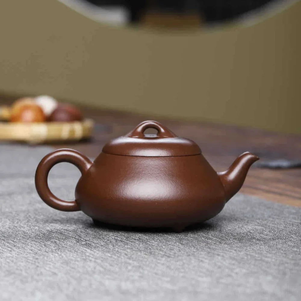 Teko Zisha Yixing Buatan Tangan Sepenuhnya [Periuk Hantang Shi Piao] (Zi Ni - 190ml)