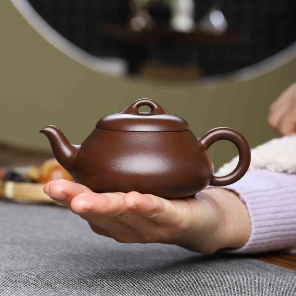 Teko Zisha Yixing Buatan Tangan Sepenuhnya [Periuk Hantang Shi Piao] (Zi Ni - 190ml)