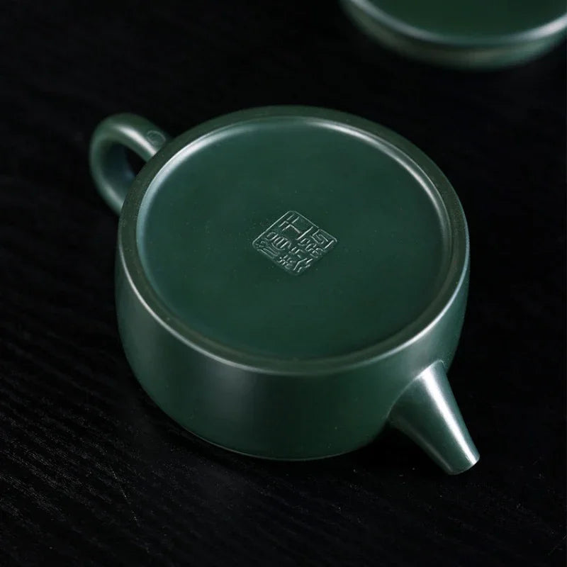 全手工宜兴紫砂茶壶 [汉瓦壶] (民国绿泥 - 220ml)