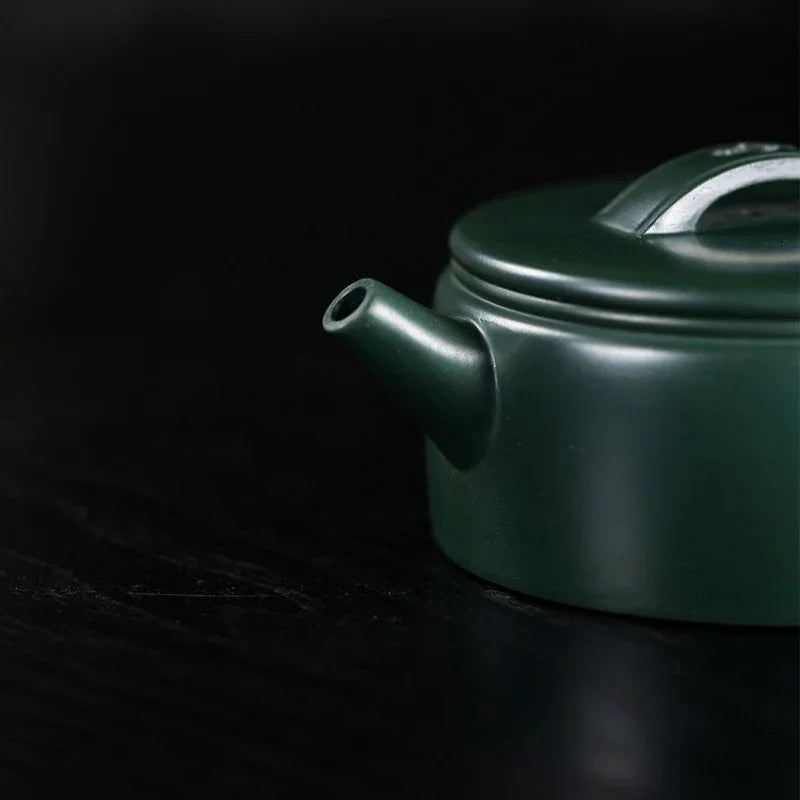 全手工宜兴紫砂茶壶 [汉瓦壶] (民国绿泥 - 220ml)