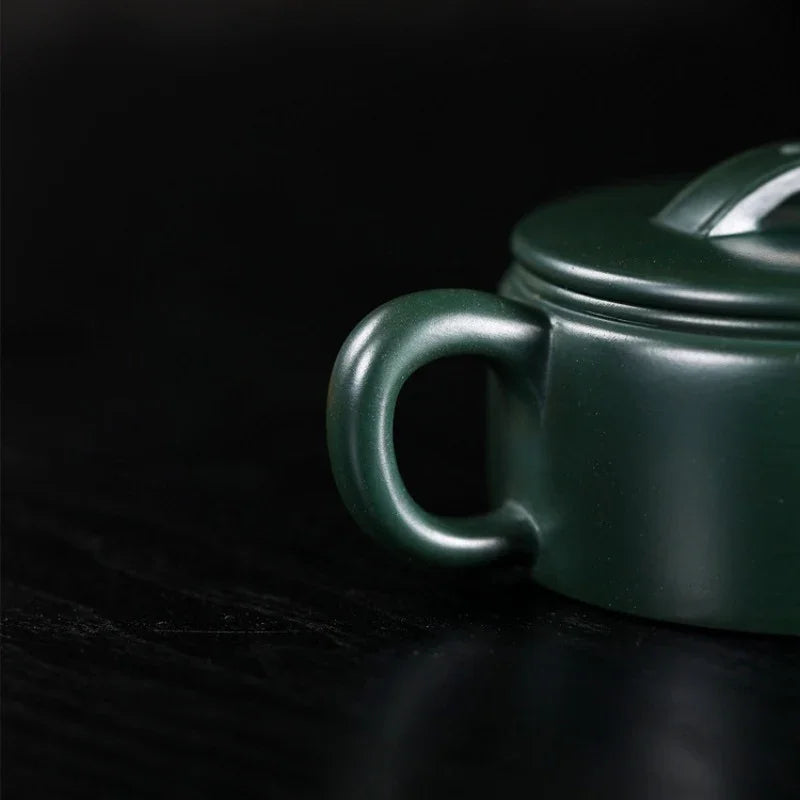 全手工宜兴紫砂茶壶 [汉瓦壶] (民国绿泥 - 220ml)
