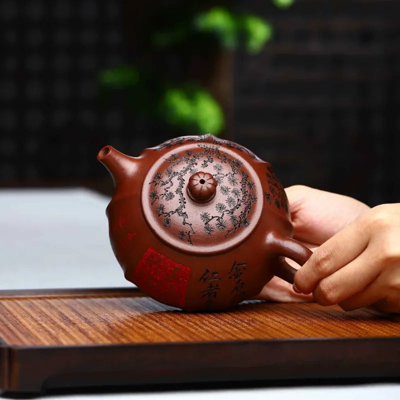 Full Handmade Yixing Zisha Teapot [Heqi Zhi Xiang] (Lao Zi Ni - 320ml) - YIQIN TEA HOUSE | yiqinteahouse.com | >300ml, full handmade zisha teapot, new arrival, teapot, teaware