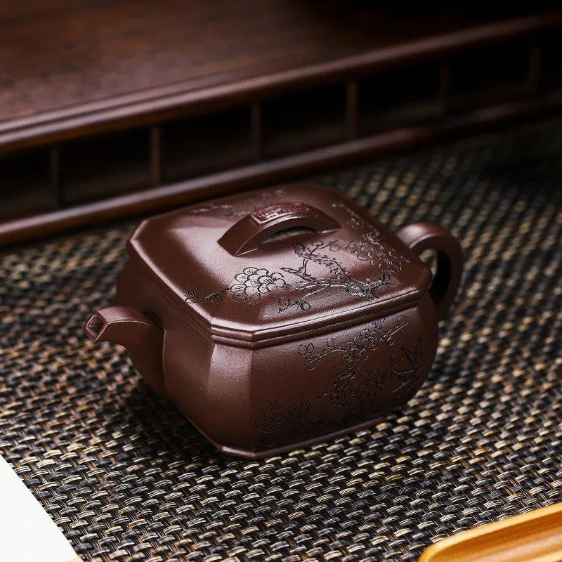 Full Handmade Yixing Zisha Teapot [Hong Xing Piao Xiang] (Zi Jia Ni - 320ml) - YIQIN TEA HOUSE | yiqinteahouse.com | >300ml, full handmade zisha teapot, new arrival, teapot, teaware