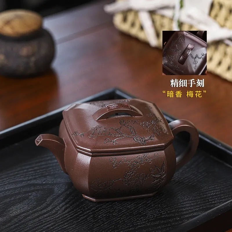 Full Handmade Yixing Zisha Teapot [Hong Xing Piao Xiang] (Zi Jia Ni - 320ml) - YIQIN TEA HOUSE | yiqinteahouse.com | >300ml, full handmade zisha teapot, new arrival, teapot, teaware