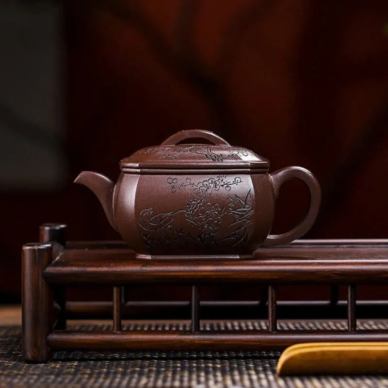 Full Handmade Yixing Zisha Teapot [Hong Xing Piao Xiang] (Zi Jia Ni - 320ml) - YIQIN TEA HOUSE | yiqinteahouse.com | >300ml, full handmade zisha teapot, new arrival, teapot, teaware