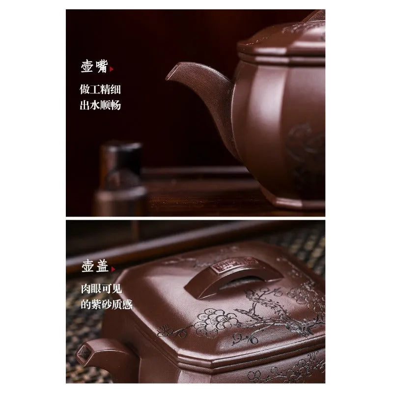 Full Handmade Yixing Zisha Teapot [Hong Xing Piao Xiang] (Zi Jia Ni - 320ml) - YIQIN TEA HOUSE | yiqinteahouse.com | >300ml, full handmade zisha teapot, new arrival, teapot, teaware