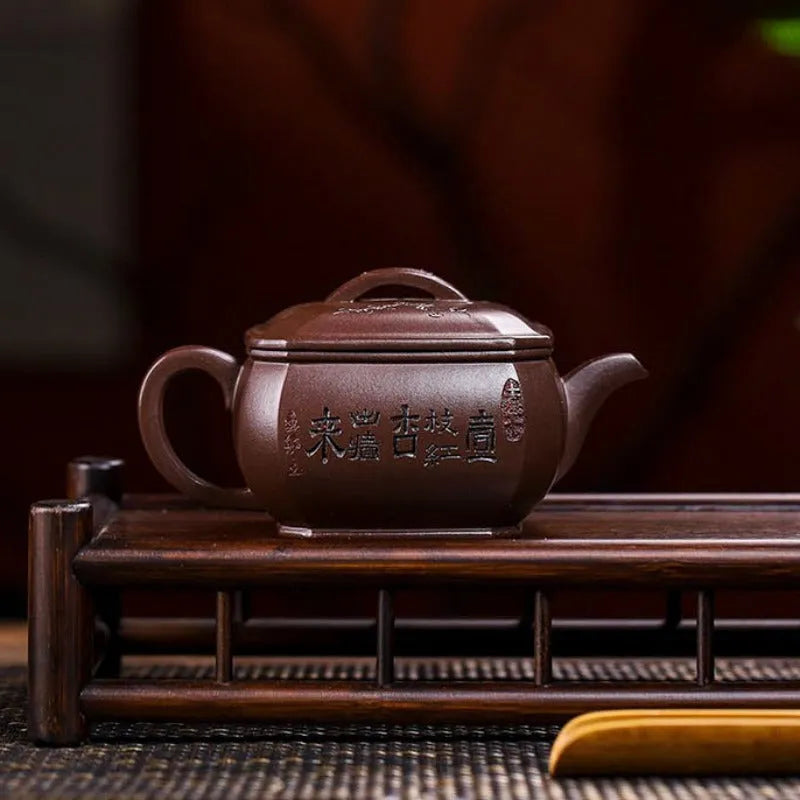 Full Handmade Yixing Zisha Teapot [Hong Xing Piao Xiang] (Zi Jia Ni - 320ml) - YIQIN TEA HOUSE | yiqinteahouse.com | >300ml, full handmade zisha teapot, new arrival, teapot, teaware