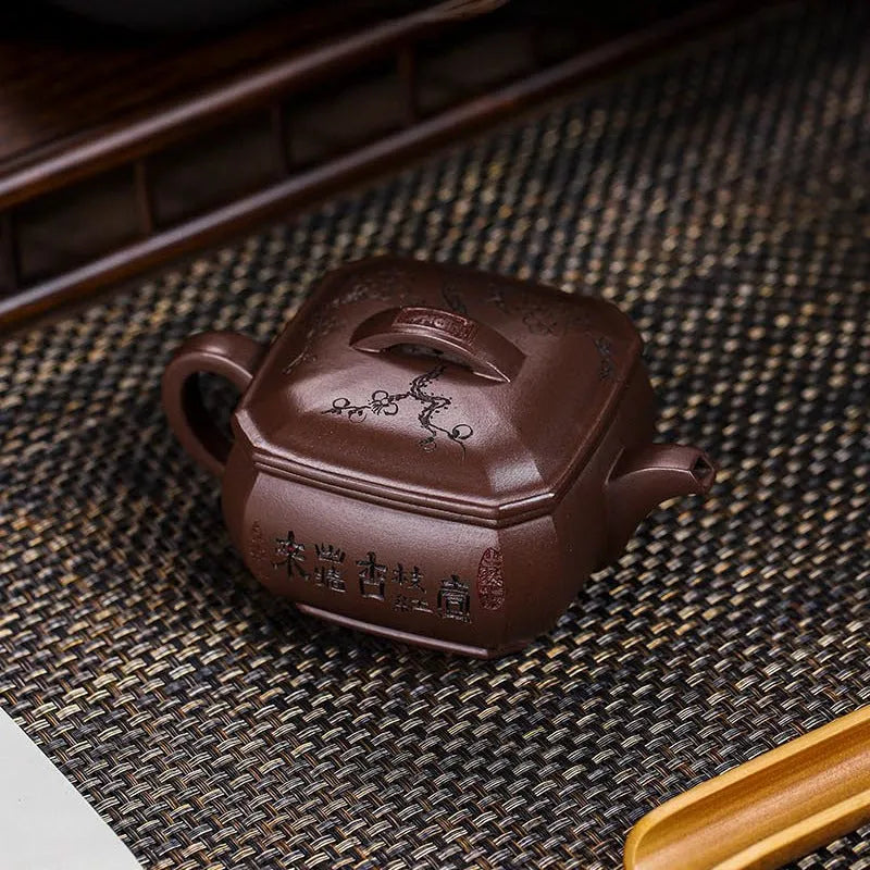 Full Handmade Yixing Zisha Teapot [Hong Xing Piao Xiang] (Zi Jia Ni - 320ml) - YIQIN TEA HOUSE | yiqinteahouse.com | >300ml, full handmade zisha teapot, new arrival, teapot, teaware