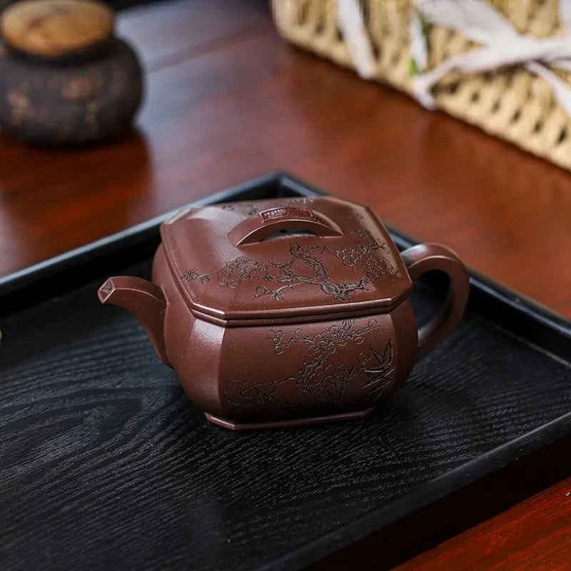 Full Handmade Yixing Zisha Teapot [Hong Xing Piao Xiang] (Zi Jia Ni - 320ml) - YIQIN TEA HOUSE | yiqinteahouse.com | >300ml, full handmade zisha teapot, new arrival, teapot, teaware