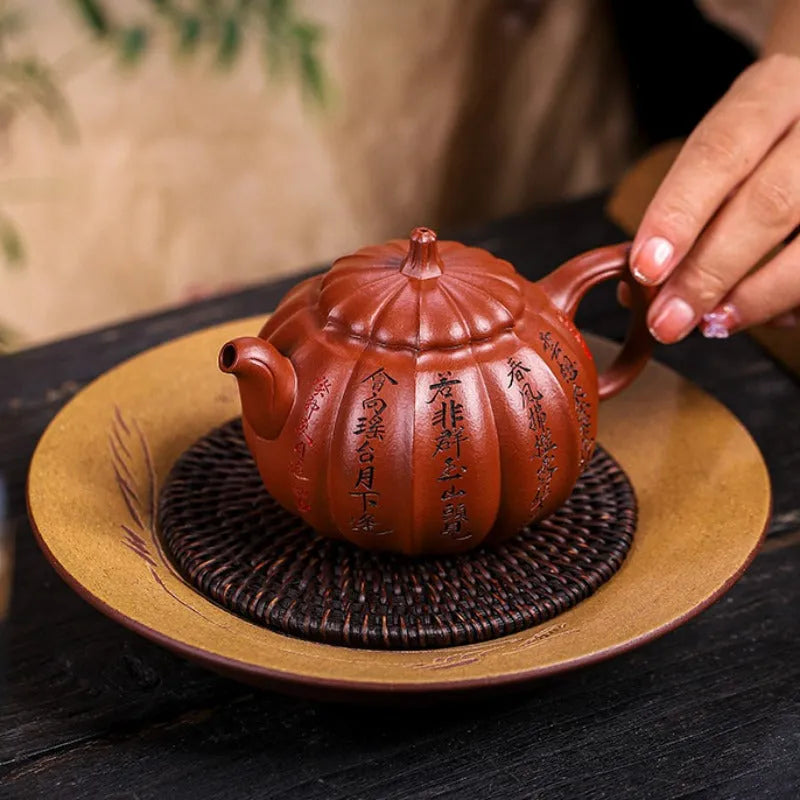 Full Handmade Yixing Zisha Teapot [Hong Yu Jia Gua] (Xiao Meiyao Zhu Ni - 260ml) - YIQIN TEA HOUSE | yiqinteahouse.com | 200-300ml, full handmade zisha teapot, new arrival, teapot, teaware