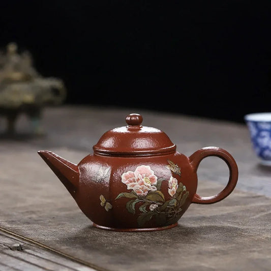 Teko Zisha Yixing Buatan Tangan Sepenuhnya [Hua Ban Cha Xiang] (Hong Jiang Po Ni - 240ml)