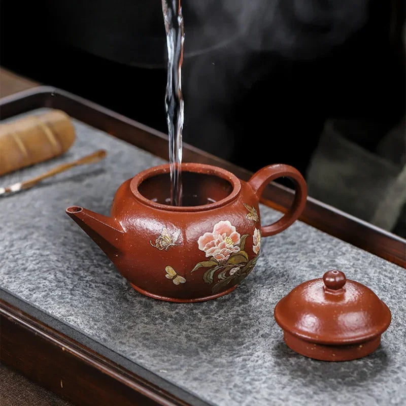 Teiera Yixing Zisha interamente fatta a mano [Hua Ban Cha Xiang] (Hong Jiang Po Ni - 240ml)