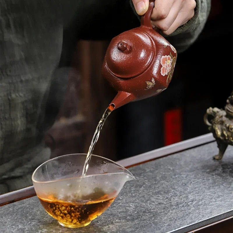 Teiera Yixing Zisha interamente fatta a mano [Hua Ban Cha Xiang] (Hong Jiang Po Ni - 240ml)