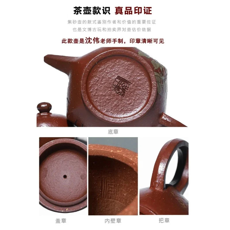 Teiera Yixing Zisha interamente fatta a mano [Hua Ban Cha Xiang] (Hong Jiang Po Ni - 240ml)