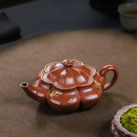 Full Handmade Yixing Zisha Teapot [Hua Fei Die Wu] (Jin Jiang Po Ni - 250ml) - YIQIN TEA HOUSE | yiqinteahouse.com | 200-300ml, full handmade zisha teapot, new arrival, teapot, teaware