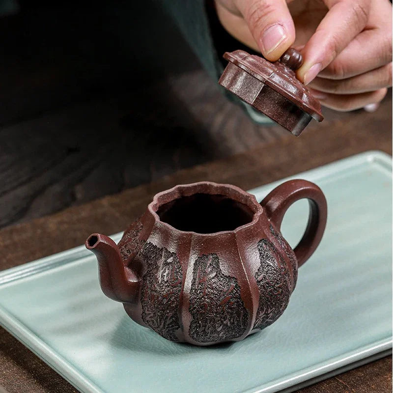 Teko Zisha Yixing Buatan Tangan Sepenuhnya [Hua Ruyi] (Zi Ni - 160ml)