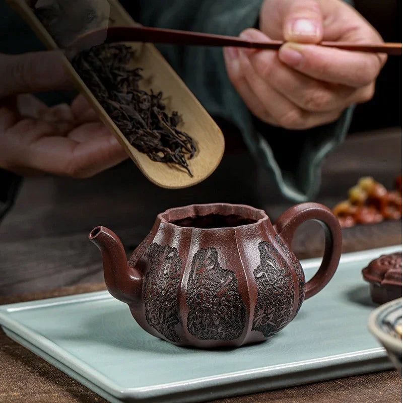 Teko Zisha Yixing Buatan Tangan Sepenuhnya [Hua Ruyi] (Zi Ni - 160ml)