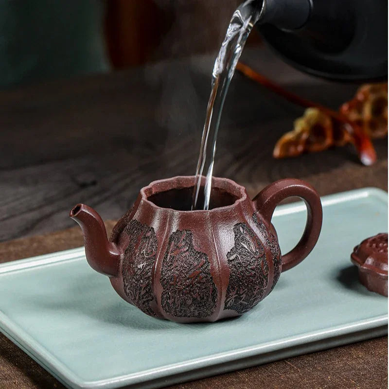 Teko Zisha Yixing Buatan Tangan Sepenuhnya [Hua Ruyi] (Zi Ni - 160ml)