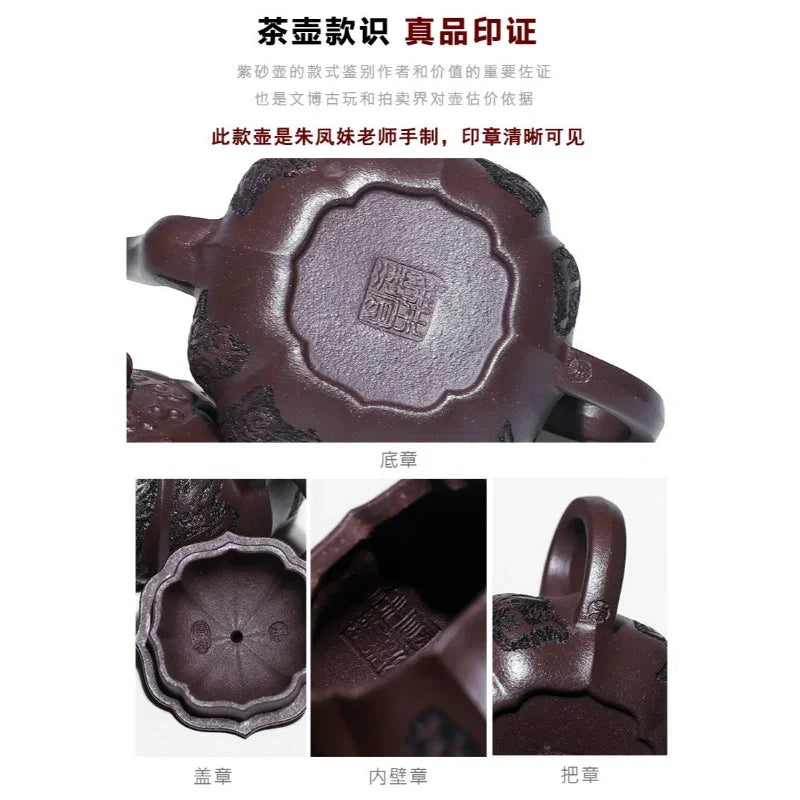 Teko Zisha Yixing Buatan Tangan Sepenuhnya [Hua Ruyi] (Zi Ni - 160ml)