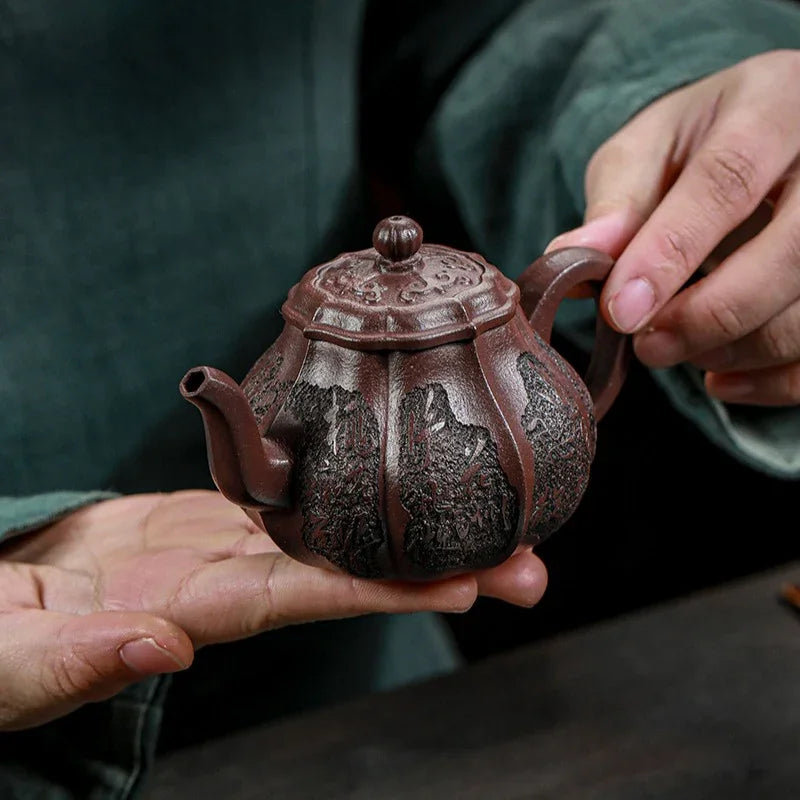 Teko Zisha Yixing Buatan Tangan Sepenuhnya [Hua Ruyi] (Zi Ni - 160ml)