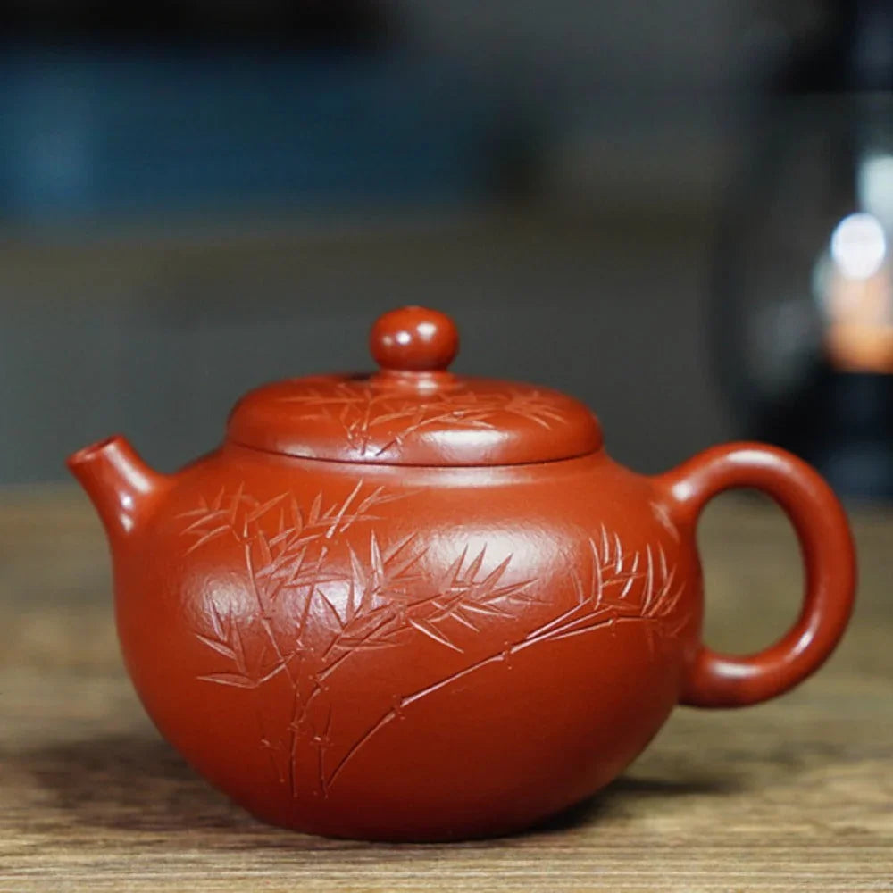 Full Handmade Yixing Zisha Teapot [Hua Ying Pot] (Zhu Ni - 150ml) - YIQIN TEA HOUSE | yiqinteahouse.com | <200ml, full handmade zisha teapot, teapot, teaware