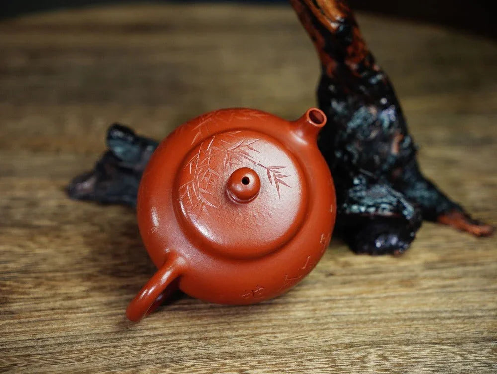 Full Handmade Yixing Zisha Teapot [Hua Ying Pot] (Zhu Ni - 150ml) - YIQIN TEA HOUSE | yiqinteahouse.com | <200ml, full handmade zisha teapot, teapot, teaware